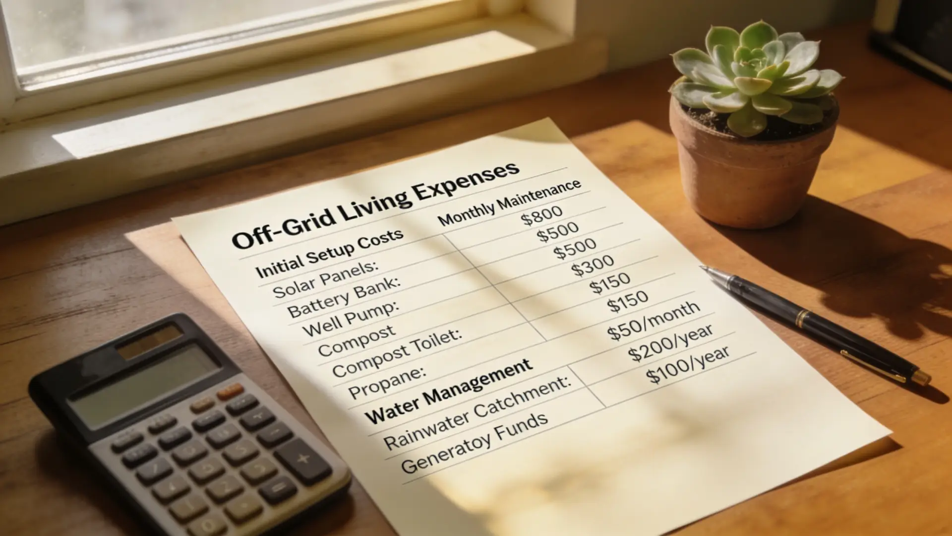 off-grid budget spreadsheet - Creating a Realistic Timeline and Budget