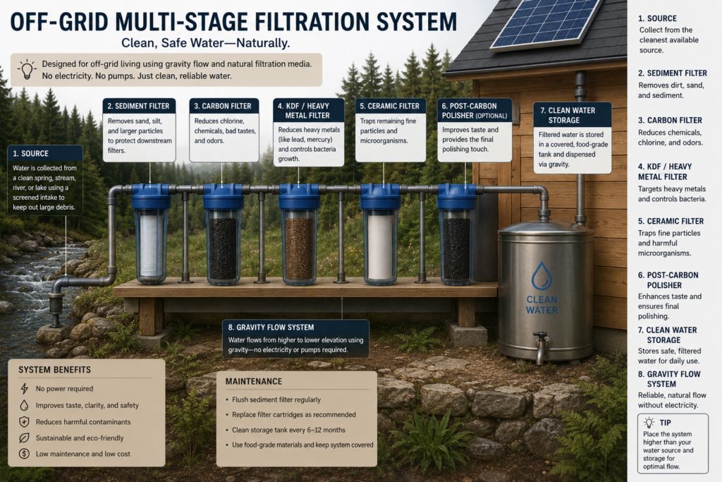 Off-grid water filter system